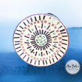 Colorful mosaic butterfly decorative hot plate with intricate design, used as a coaster for protecting surfaces.