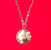 Personalized Silver Pendant Necklace – Custom Initial Hammered Design