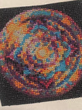 Colorful handmade diamond art mandala canvas tote bag featuring intricate geometric patterns and sturdy handles.