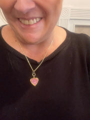 Gold Sparkling Rose Heart Shaped Locket