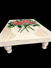 Hand painted Hearts Wooden Checkerboard Coffee Table Tray