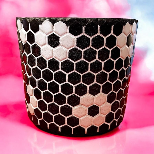 Black and White Planter | Mosaic Planter | Tile Plant Pot | 12” Planter | Decorative Planter | Boho Planter | Maximalist Planter